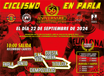 Parla celebra el 22 de septiembre el 56º Trofeo Chico Pérez de Ciclismo